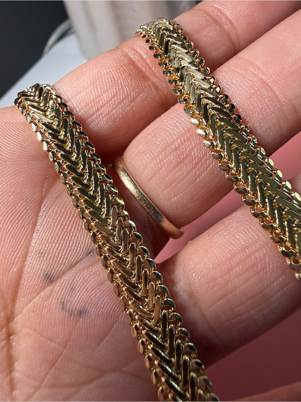 Classic Gold Herringbone Chain Necklace - Women Jewelry